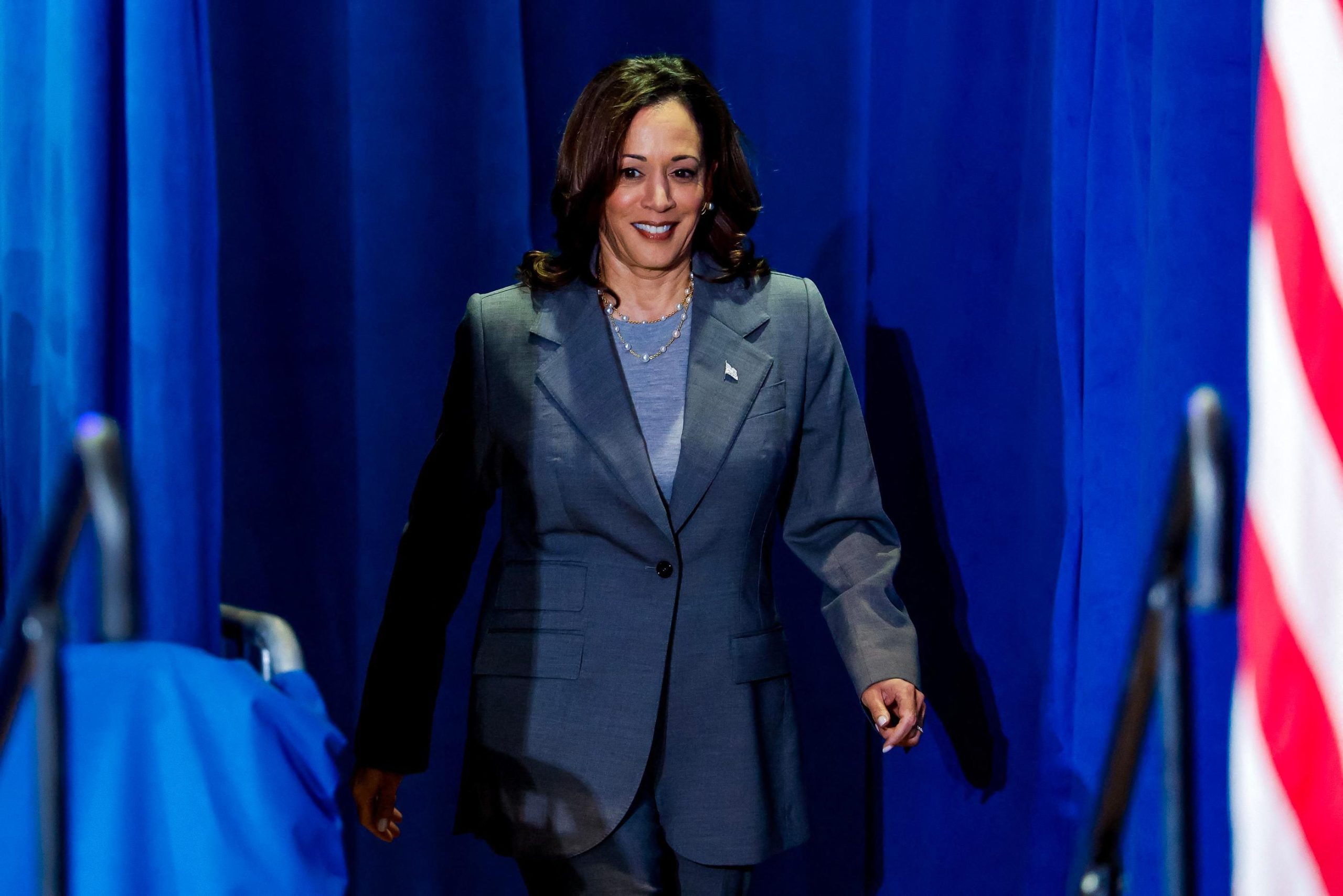 US Vice President Kamala Harris campaigns in Greensboro North Carolina